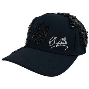 Cult of Individuality X El Alfa Snapback Hat Heavyset 3D Rhinestones Black Cap